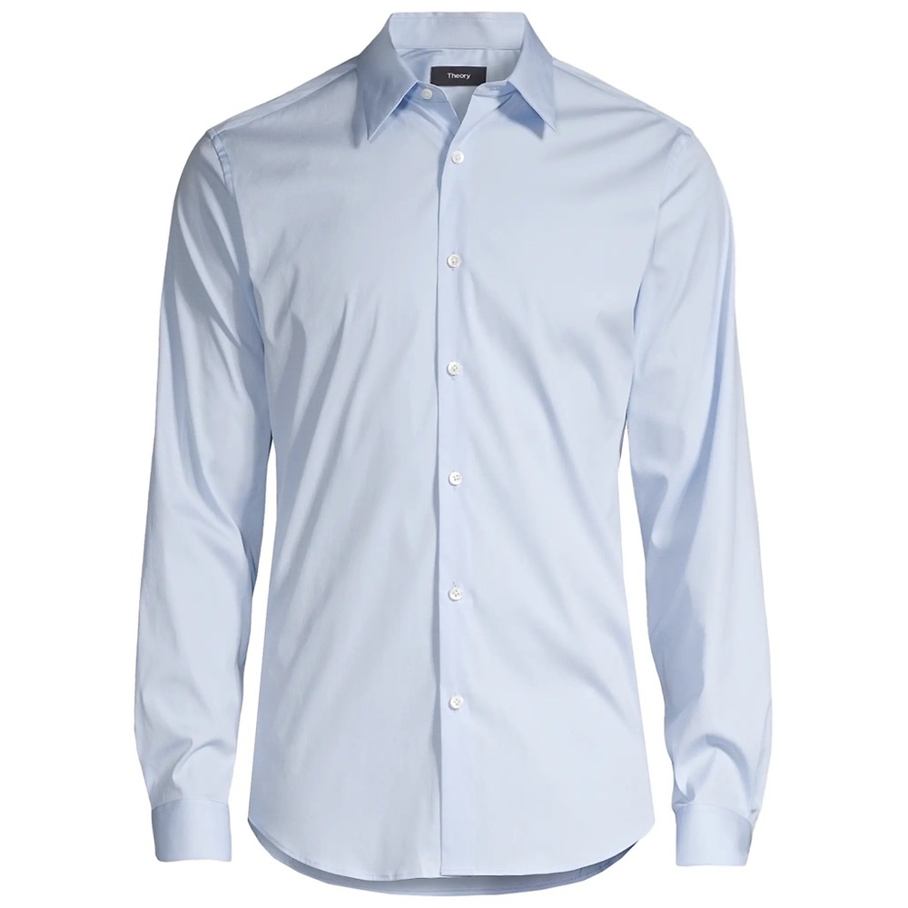 Theory Sylvain Wealth Poplin Long-Sleeve Shirt (Size: M) - Picture 2 of 5